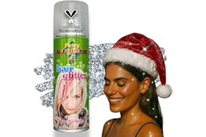GENERIC Party-Success Temporary Hair Silver Glitter Colour Spray, Wash-Out Formula - 125ml, Ideal for Kids Parties, Fancy Dress & Christmas Stocking Fillers