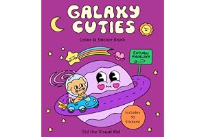 Galaxy Cuties Color & Sticker Book: A Playful Planet-Hopping Adventure with Cosmic Friends - Includes 50 Stickers!
