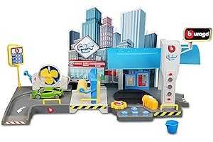 Bauer Spielwaren Bburago StreetFire (18-30406) Waschstraße Spieleset, inkl. 1/43 Modellauto