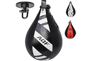 AQF Pera Boxeo de Cuero y Saco Boxe Punching Ball para MMA Conjunto de Entrenamiento con Pera de Boxeo