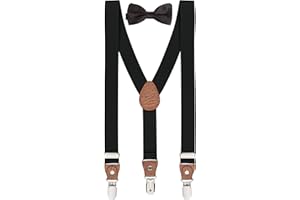 BomGuard Enfant bretelles + noeud papillon Set garçons filles, taille du corps 85cm - 135 cm