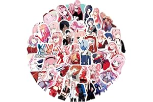 SANMATIC Darling in the FRANXX zestaw naklejek anime na laptopa, zderzak, deskorolkę, butelki z wodą, telefon, zestaw naklejek anime dla dzieci/nastolatków.