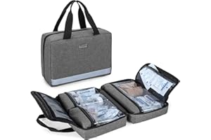 Trunab Mała torba na apteczka pierwszej pomocy, pusta przenośna torba na urazy, idealna do samochodu, domu, na kemping i wędrówki, tylko szara, torba - opatentowany design