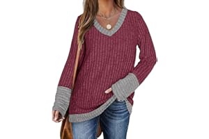 DUOEASE Felpa Donna Maniche Lunghe Casual A Manica con Scollo a V Leggeri l'inverno