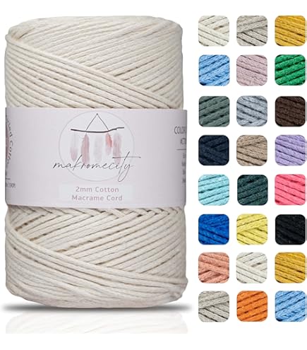 100 Yard / 2 mm Kleurrijke Katoenen Touw Ambachten Touw Breien Touw voor Geschenkverpakking Ambachten (Lichtblauw-1