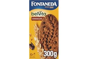 FONTANEDA BelVita Leche y cereales Galletas crujientes para el desayuno 24 galletas, 6 paquetes, 5 harinas integrales nutritivas, para un desayuno sano y equilibrado, en casa y fuera, 300g