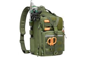 Bassdash Zaino da Pesca Convertibile con Portacanne, Pacchetto Tattico Regolabile e Resistente all'acqua per la Conservazione Degli Attrezzi da Pesca FP07