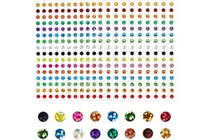 simarro 3520 arkuszy kolorowych naklejek w kropki, kolorowe, laserowo błyszczące etykiety do kodowania, małe okrągłe naklejki, samoprzylepne błyszczące etykiety w 16 kolorach, do biura, klasy