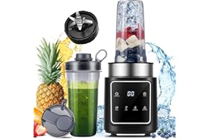 SHARDOR Standmixer, 1500 W, Smoothie Maker Mit 4 Programme + Pulsfunktion, Eisknackmesser 6-Klingen FüR Mixer, 2 * 900 ml Flasche, FüR Smoothies, Milchshakes Und Zum Einfrieren Von Obst