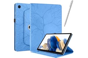Netany Funda para Samsung Galaxy Tab A8 10.5-Pulgada 2021 (Sm-X200 / X205 / X207) con lápiz Capacitivo, Piel sintética con Tapa función Atril Soporte para lápiz Funda [Auto-Reposo/Activación] - Azul