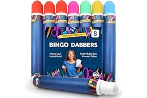 SOL 8pk Bingo Dabbers, Assorted Colour Pack, Fast-Drying Ink, Easy-Grip Pen Design, Mess-Free Markers, Smooth Application, Ideal for Games, Arts & Crafts, School Activities, Fun & Effortless Use