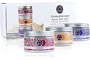 Absolute Aromas Relax & Revitalise Epsom Bath Salts Gift Set – 3 x 300g Lavender, Detox and Relaxation - Magnesium Sulphate Infused with 100% Pure Essential Oils