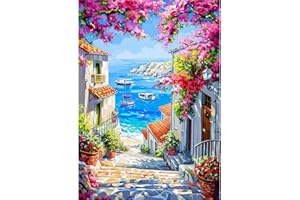 AIRDEA Paesaggio Diamond Painting, Vista mare Diamond Painting Kit Completo, Diamantini Crystal Art Hobby Creativi Adulti Decorazione per Casa 30x40 cm