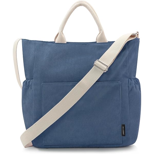 Sac à Main Femme Tokeya En Velours Côtelé - Sac Bandoulière Grande Capacité Avec 10 Poches - 36x14x28cm