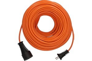 Brennenstuhl Cordon prolongateur (20 m) avec fiche 2P (16A/230V), rallonge électrique avec câble H05VV-F 2x1,5), Orange, 20 m