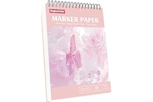 DagouColor Marker Papier für Alkoholmarker, 9 "x12" Reißbares Anti-Penetration Zeichenbuch, 60 Blätter (120 Seiten) Doppelseitiges Säurefreies Spiral Skizzenbuch für Künstler Kinder Erwachsene