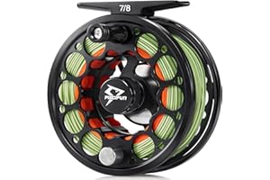 Piscifun Sword Fly Fishing Reel, CNC-Machined Aluminum Alloy Fly Reel, 3/4, 5/6, 7/8, 9/10 Weight, Black, Gunmetal, Space Gray
