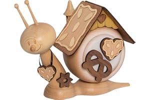 ‎KUHNERT Drechslerei Kuhnert - Rauchschnecke / Räucherfigur - Sunny "Lebkuchenschnecke" - Höhe: ca 15cm - Made in Germany