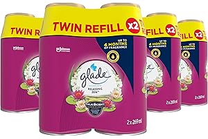 Glade Automatic Air Freshener Refills, Room Spray & Odour Eliminator, Relaxing Zen, Pack of 4 Duos (8 Refills x 269ml)