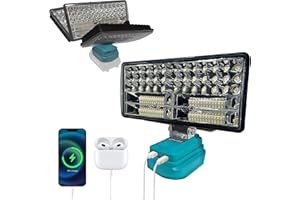‎L1NXIXI Wireless 90W LED Work Light for Makita 18V Battery, Battery Operated Lighting with 6800 Lumens, Waterproof Construction Site Flood Light for Construction Site, Camping and Car Repair (No Battery)