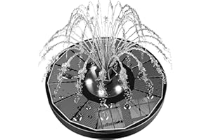 SZMP Solar Water Fountain Upgraded 100% Glass Panel, 3.5W Solar Powered Fountains Built-in 2200mAh Battery with 7 Nozzle & 4 Fixer, Solar Fountain Pump for Bird Baths, Pond, Fish Tank, Outdoor