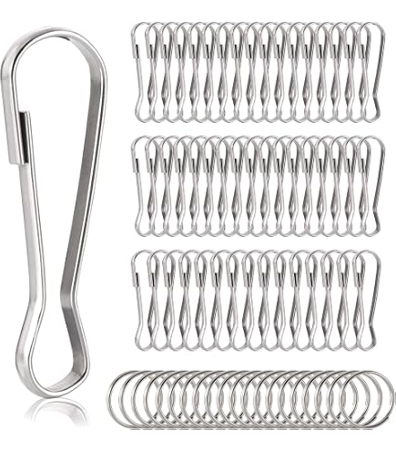 100 Clips Pour Mât De Drapeau En Acier Inoxydable - Attaches Pour Drapeaux, Corde à Linge, Porte-Clés