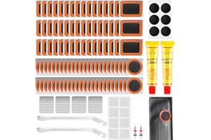 ‎BOHORAY 120 Stück Fahrrad Flickzeug Set, Fahrrad Reifen Flickzeug Reparaturset Fahrrad Fahrradreifen Reparatur Set mit 14 Selbstklebende Flicken für Radfahrer, Motorräder, Geländefahrzeuge (120-teiliges Set)