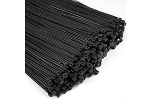 Haiane 1000 Piezas Bridas Negras, Bridas Plastico 200 x 4,8mm Resistentes UV, 22 kg de Resistencia a la Tracción Para Oficina, Hogar, Exteriores, al jardín