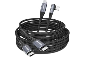 Kabel USB C 60 W, [2-pak 3 M] ANMIEL kąt prosty USB C na USB C, kabel 3 A PD do szybkiego ładowania typu C kompatybilny z MacBook Pro 2021, iPad Pro 2021, Samsung Galaxy S22/S22+, S21 5G i więcej