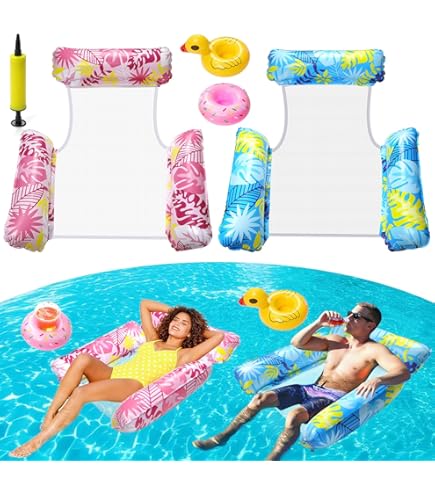 Lit de piscine gonflable, hamac de piscine 4 en 1, matelas gonflable