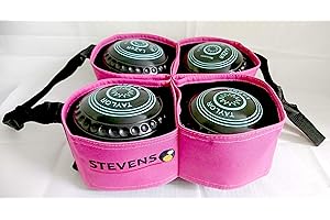 STEVENS BOWLS Stevens 4 Bowl Carrier Crown Green Short Mat Lawn Bowls (Pink)