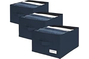 4CONVY Organizer pantaloni armadio ultra resistente – [2024 MATERIALE AGGIORNATO] 3 organizer rinforzati e rigidi con ampi scomparti – organizer cassetti per jeans maglioni – organizzatore