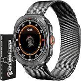Rongep Samsung ile Uyumlu Galaxy Watch 7 Ultra 47mm İ&ccedil;in Milano Loop Metal Hasırlı Kordon Manyetik Yapılı Hafif Tasarımlı Bil