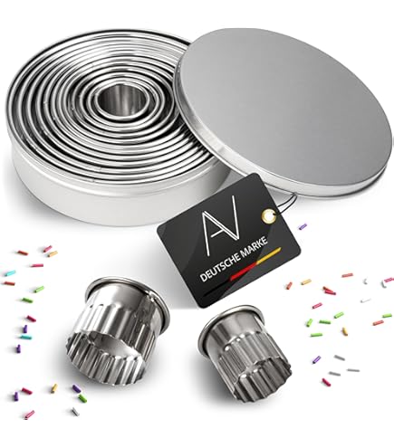 thermohauser Uitsteekvormpjes (roestvrij staal), ovaal en glad, 9-delig, diameter 2,7-8,6 cm, verpakt in blikken bewaardoos
