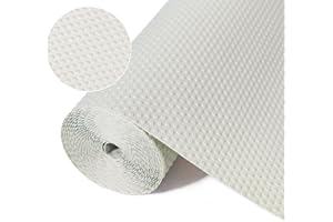 HOME DIRECT Tappetino per cassetti impermeabile Tappetini Non-adesivo EVA Plastica Rotolo per Mensola Cassetto Frigorifero Tavolo Mobile Cucina Lavello Ripiani, Ritagliabili 44cm x 200cm Grigio chiaro