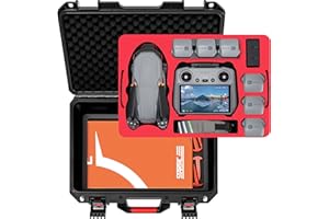 STARTRC Dwuwarstwowa obudowa Air 3S, wodoodporna twarda obudowa Air 3S Fly More Combo, kontroler RC 2/RC/RC-N3/N2 do akcesoriów DJI Air 3S, baterii i koncentratora ładowania, Czarny