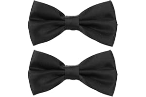 Yolev Czarna muszka dla chłopców, mężczyzn, regulowana, wstępnie zawiązana muszka, pomysł na prezent dla dorosłych i dzieci, klasyczna regulowana muszka