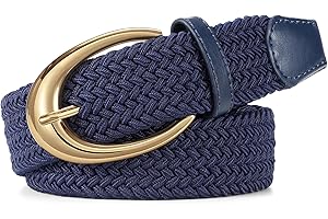 WERFORU Women's Elastic Woven Braided Belt Ladies Stretch Casual Belt for Jeans Pants