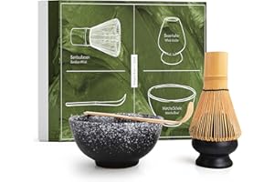 ‎MAVANTO Matcha Set aus Besen, Schale, Löffel und Besenhalter - handgefertigtes Geschenk-Set für die traditionelle Zubereitung von Matcha Tee