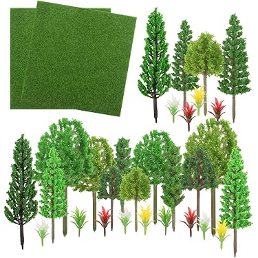 Ouligay 4 Stück Kunstrasen Zum Basteln – 20x20 Cm, Miniatur-Rasen Für Modellbau, Dioramen & Mikrolandschaften, Grün