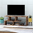 Klaxon Modern TV Unit for Living Room | TV Stand, TV Unit, Engineered Wood TV Cabinet, TV Unit with Open Shelf Storage - TV Unit for Living Room (Duffy - Forest Dark)