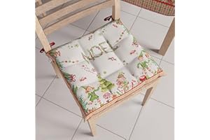PETTI Artigiani Italiani - Cuscini per Sedia Cucina Natalizi, Cuscini Sedie Natale Set da 6 Pezzi, Cuscini Coprisedie Natalizi in Microfibra con Laccetti, 100% Made in Italy