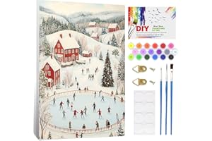 NAIMOER Noël Peinture par Numéros pour Adulte avec Cadre, Neige Hiver Peinture Numéros Enfants, Cadeaux Décoration Maison 20x30cm