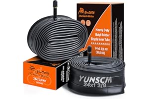 YunSCM 2Pcs 37-540 Engrosar 24 Pulgada cámaras de Aire 24x1 3/8 AV32mm Valve Compatible 24 Pulgadas Bicicleta cámaras de Aire 24x1 3-8 24 x 1 3/8