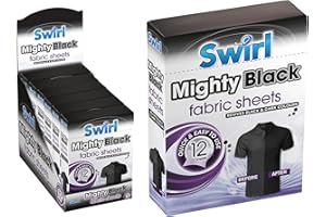 SWIRL 12 hojas de tela negra Mighty