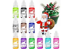 Food Colouring - Gikikoko 12 Colours × 10ml Food Colouring Liquid, Vibrant Highly Concentrated Food Dye for Baking, Icing Sugar, Macarons, Cake Decorating, Buttercream, Royal Icing, Slime