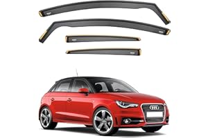 iSpeed Premium Wind Deflectors for AUDI A1 / S1 5-door Hatchback 2012-2017 4-pc - Keep Your Car Ventilated in Rain - Reduce Wind Turbulence - Tinted, In-Channel Type