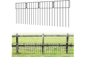 LIANTRAL Garden Fence 25 Pack, Animal Barrier Fence, No Dig Rustproof Metal Fence Panels, Patio Border Animal Fencing for Dog Rabbit Yard Patio Outdoor Decor, Total 43 cm (H) x 8.25 m (L)