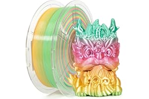 IEMAI Seda Filamento PLA 1.75mm 1Kg, Alta Velocidad Seda PLA Arco Iris, Filamento Impresora 3D, Precisión Dimensional +/- 0.02mm