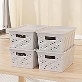 Deconox Seul &Ccedil;ok Ama&ccedil;lı Kapaklı Saklama Kutusu - Şık ve Dekoratif Dolap İ&ccedil;i Organizer D&uuml;zenleyici (4 L / 12 L / 20 L Boy Se&ccedil;e